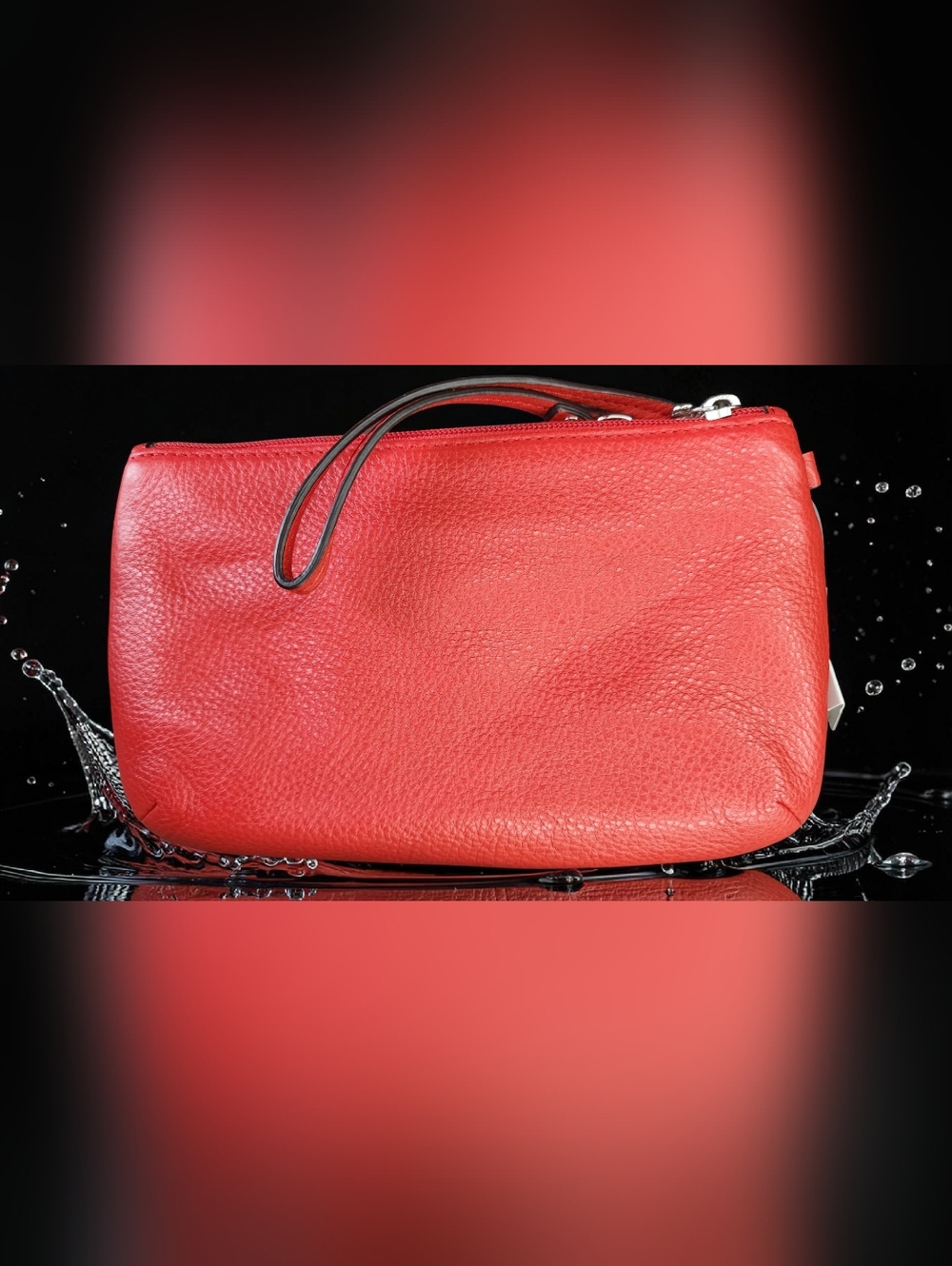 Coach Park Leather Medium Turnlock Wristlet, Style#F49472 Turnlock In Vermillion - Picture 10 of 14